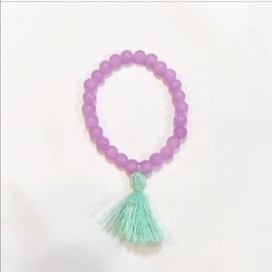 LAVENDER & MINT GREEN TASSEL BRACELET